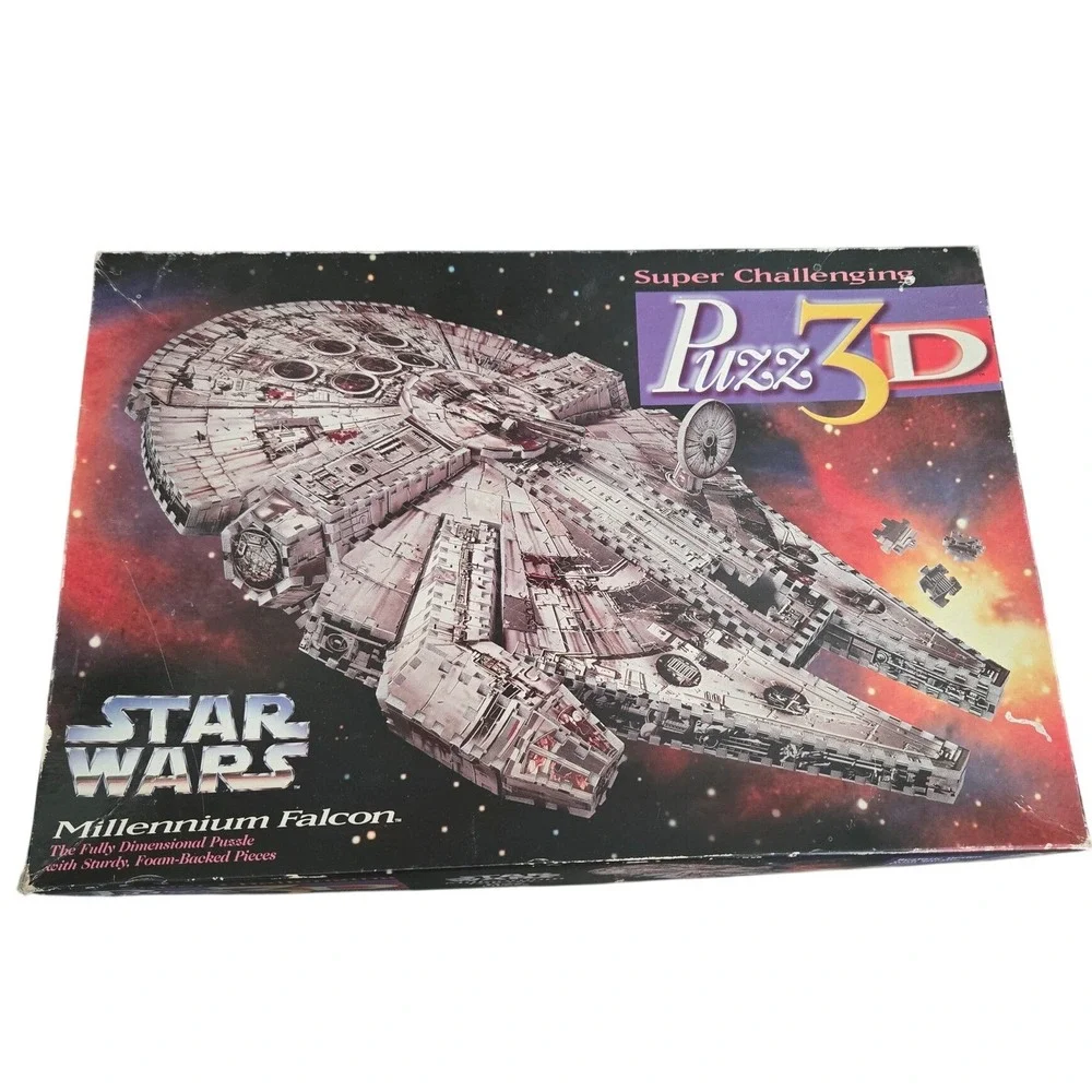 Star Wars Millennium Falcon Puzz 3D Puzzle 1996 Milton Bradley Wrebbit 45711